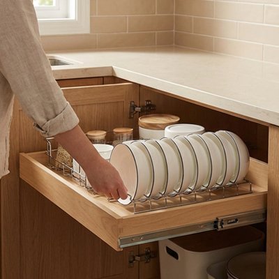 Organisateur cuisine rangement bols vertical inox