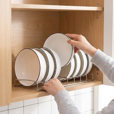 Organisateur cuisine vertical inox pour bols 